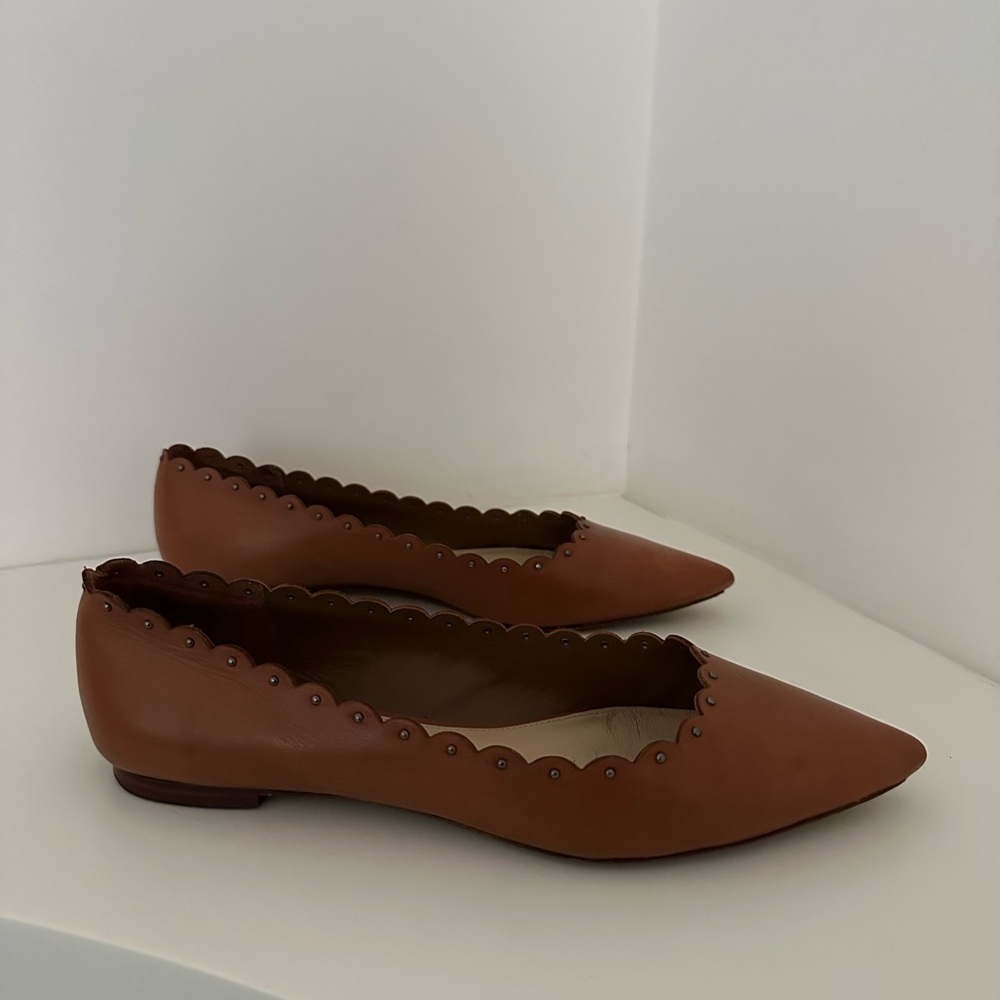 Coach Brown Jill Scalloped Loafers